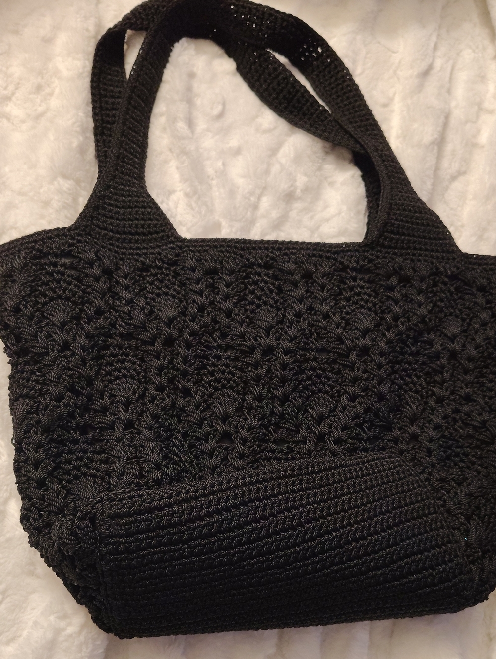 The Sak Black Crochet Tote